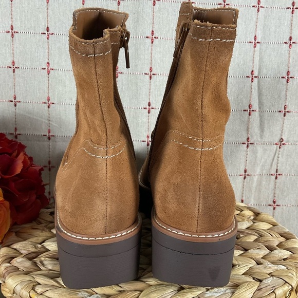 Naturalizer “Wylie” Tawny Brown Suede Wedge Platform Ankle Boots Size 6.5 - Picture 7 of 10